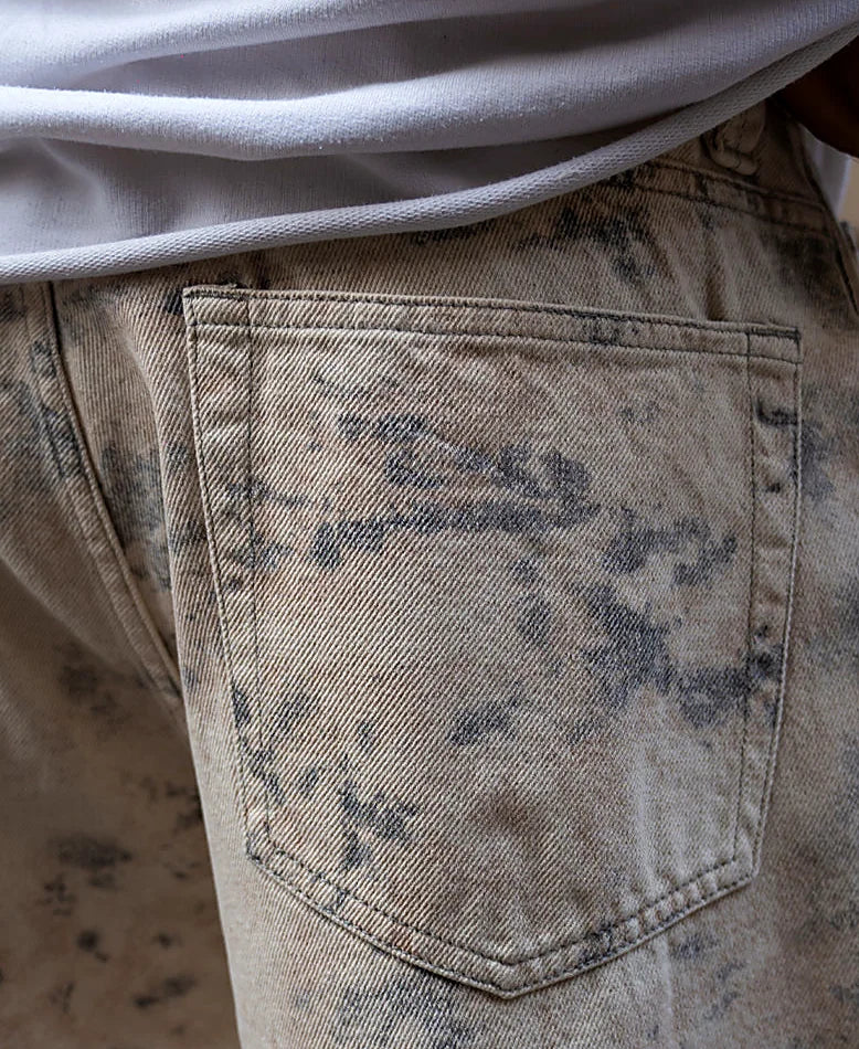 Abstract Print Baggy Jeans