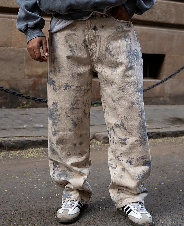 Pair of a neutral tone jeans