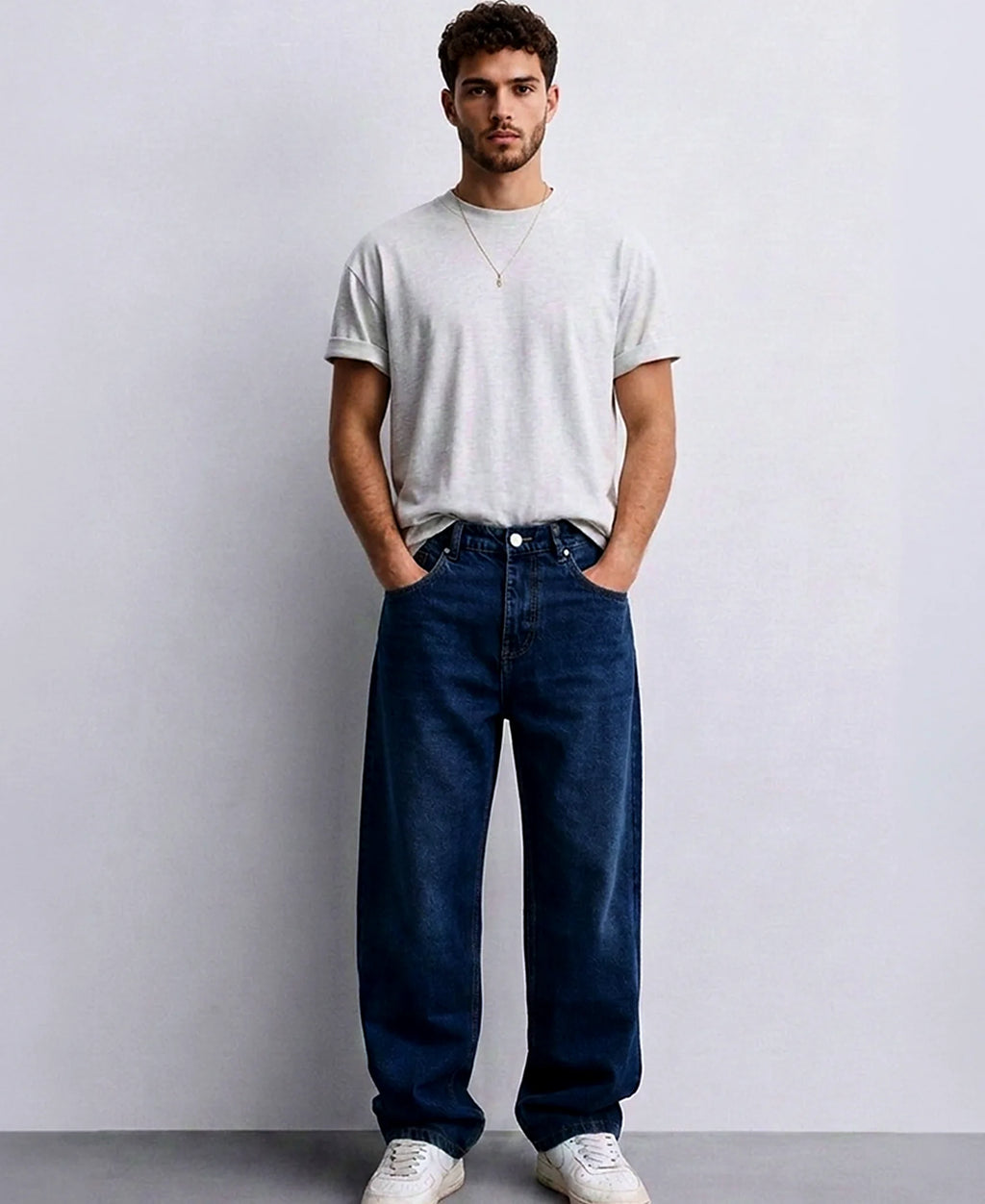 Pair of a neutral tone jeans