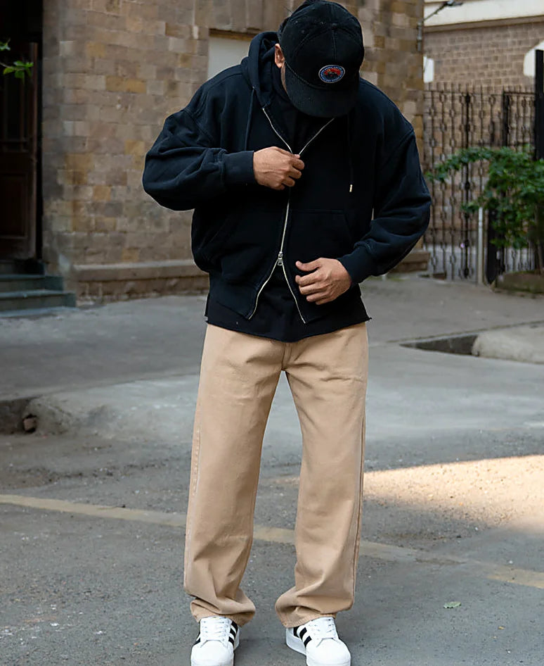 Beige Baggy Fit Jeans