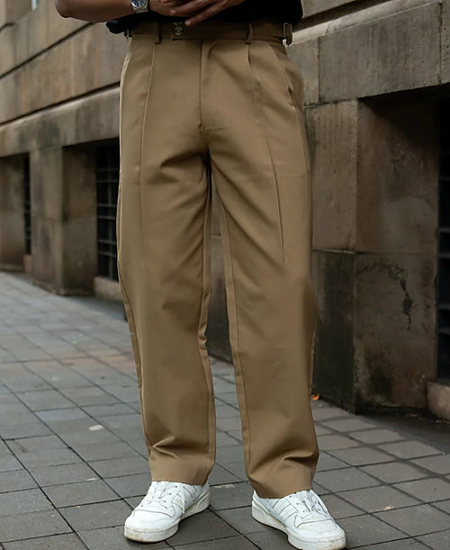 Baggy trousers for men in beige