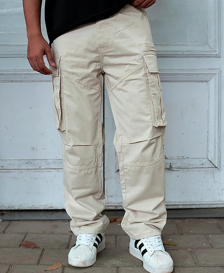 Baggy pants for men in beige