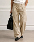 Beige baggy trousers for men