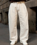 Barrel jeans for men in beige