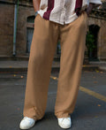 Beige pants with a baggy leg