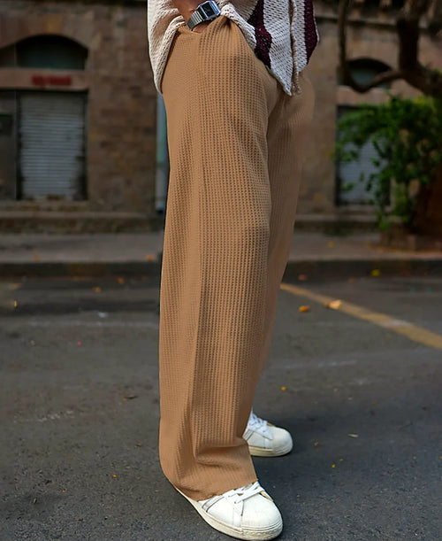 Beige baggy pants for men