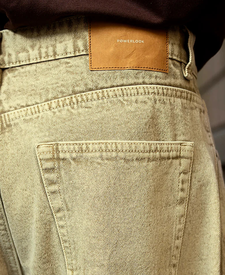 Jeans in beige, barrel fit