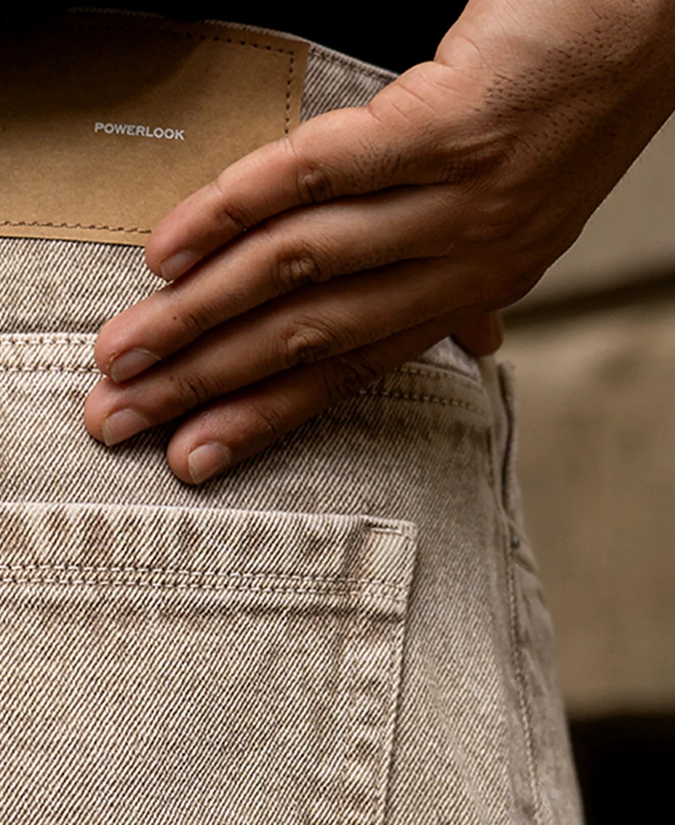 Beige Washed Cargo Jeans
