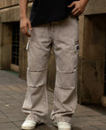 Beige baggy jeans for men