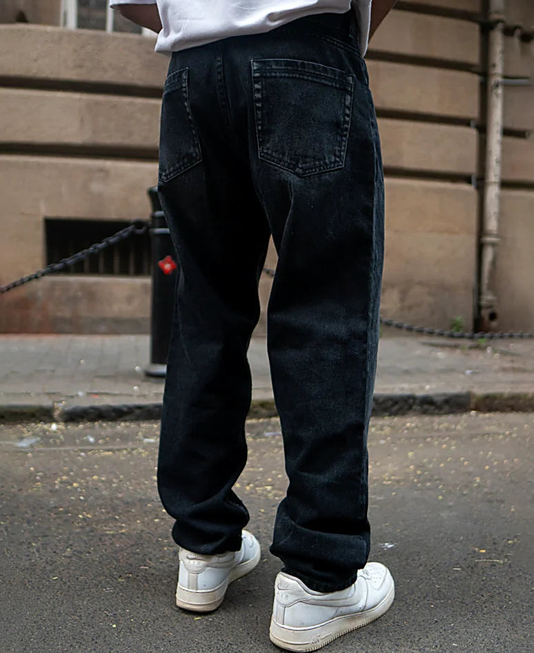 Black baggy jeans for men