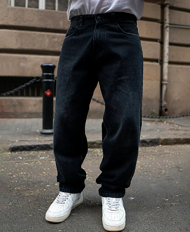 Baggy jeans for men in black