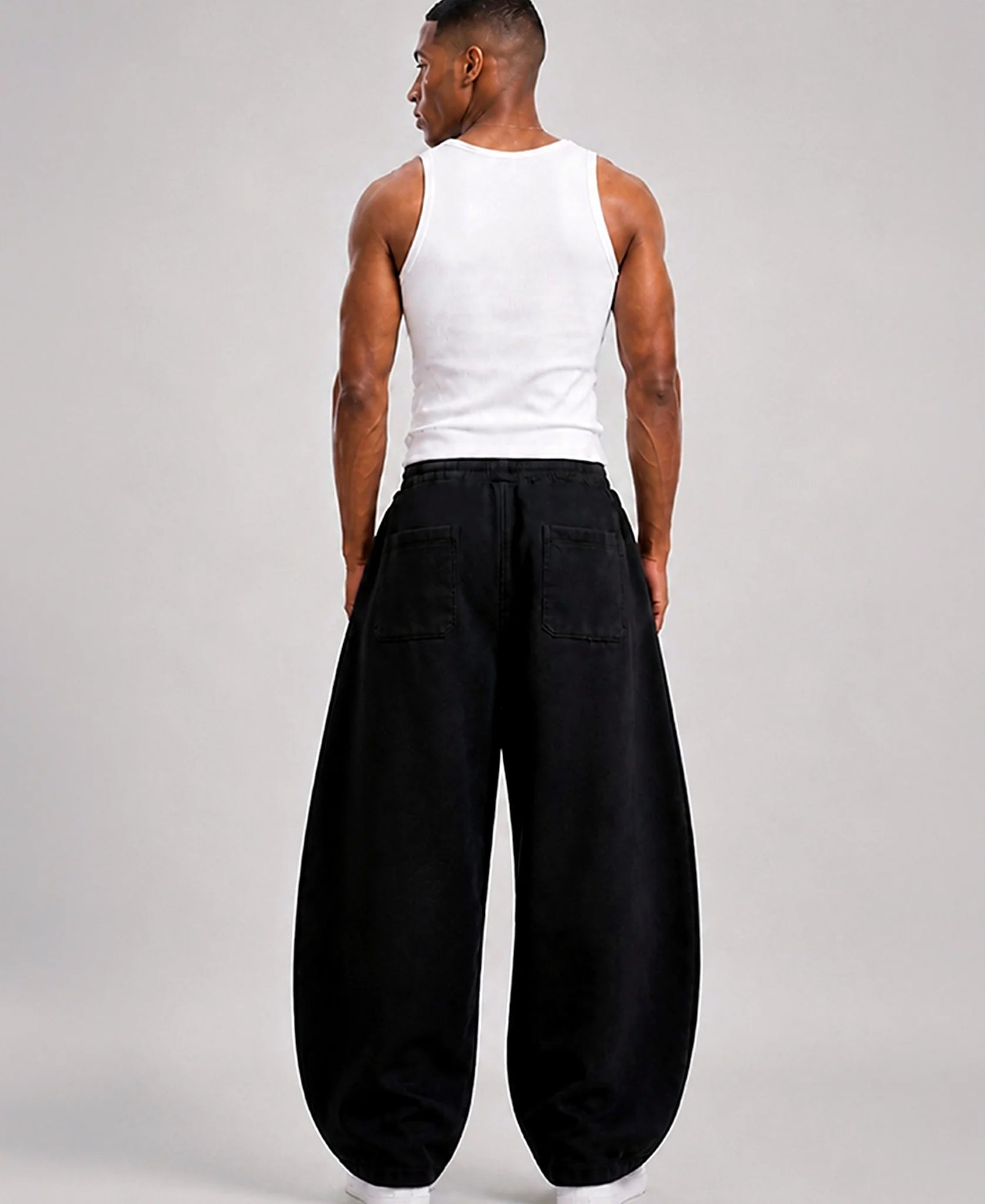 Black Barrel Fit Trackpants