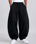Barrel pants for men in black