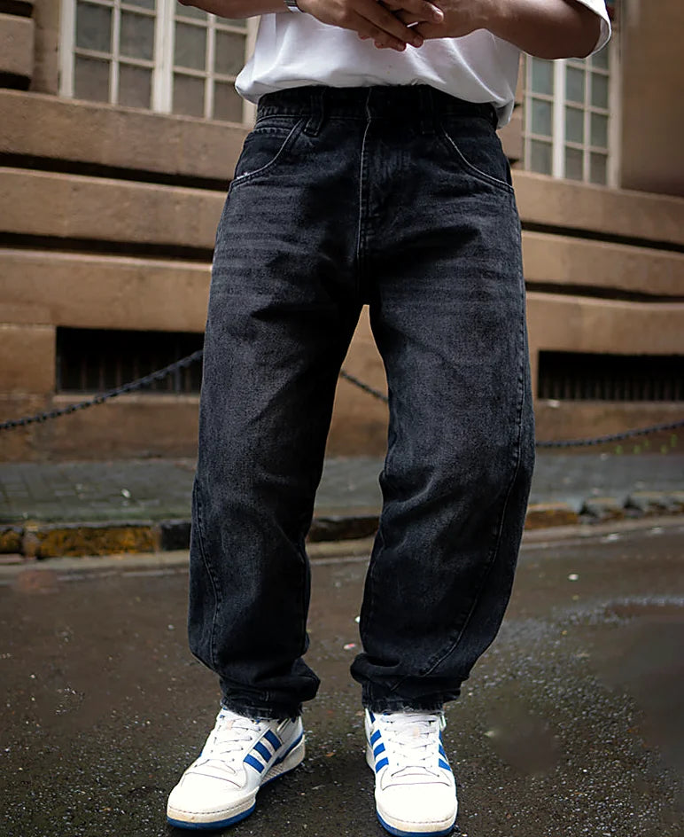 Black baggy jeans for men