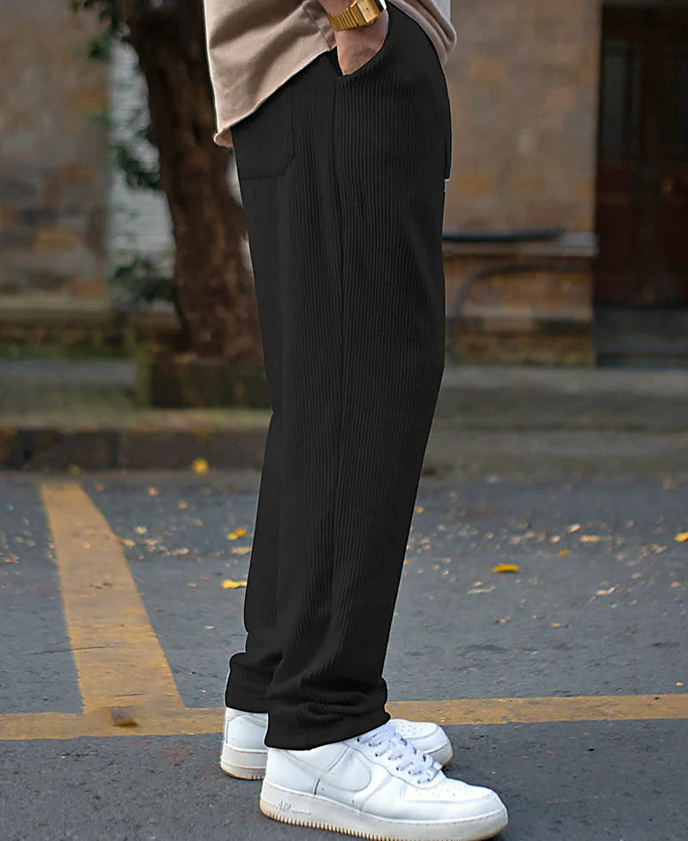 Pants in black, regular fit