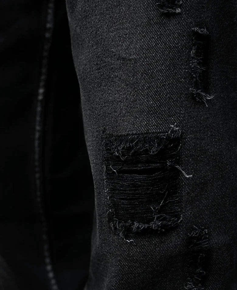 Black Distress Baggy Jeans