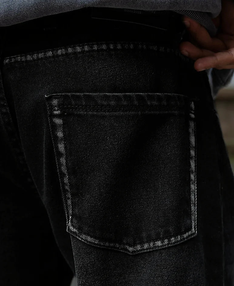Black baggy jeans in cotton