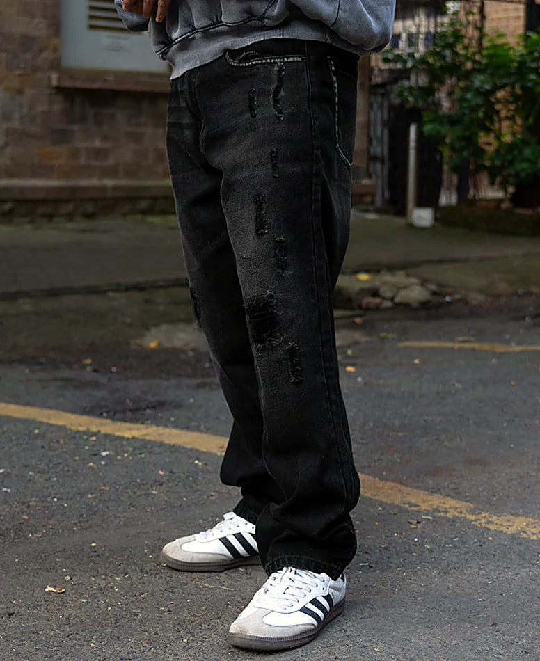 Black baggy jeans for men