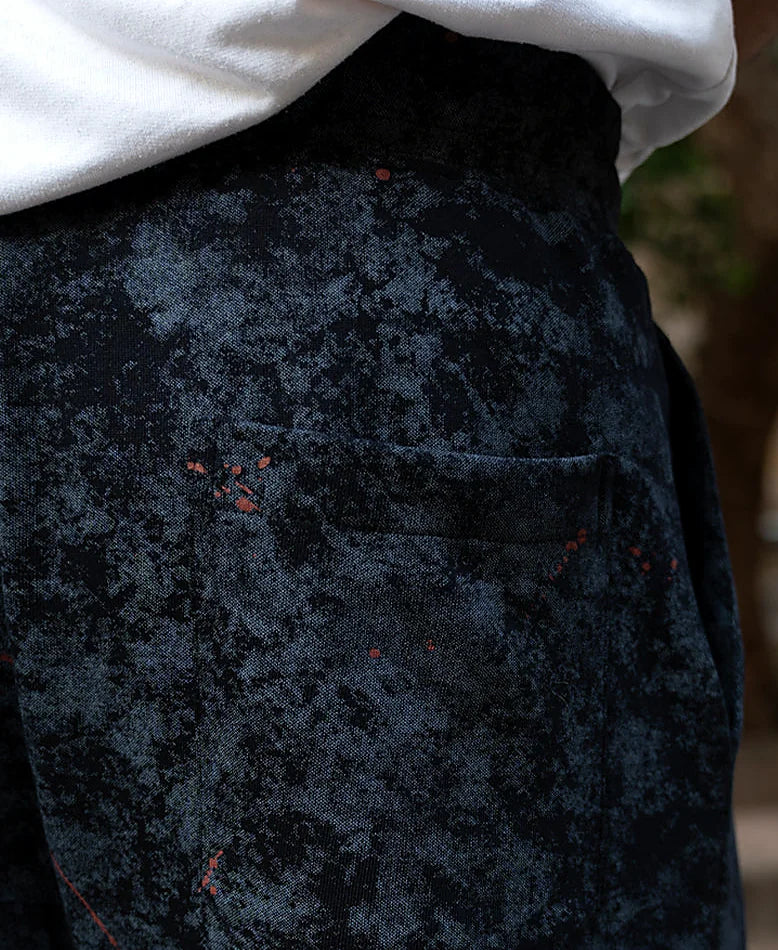 Black Printed Baggy Fit Trackpants