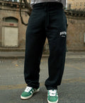 Black baggy pants in cotton