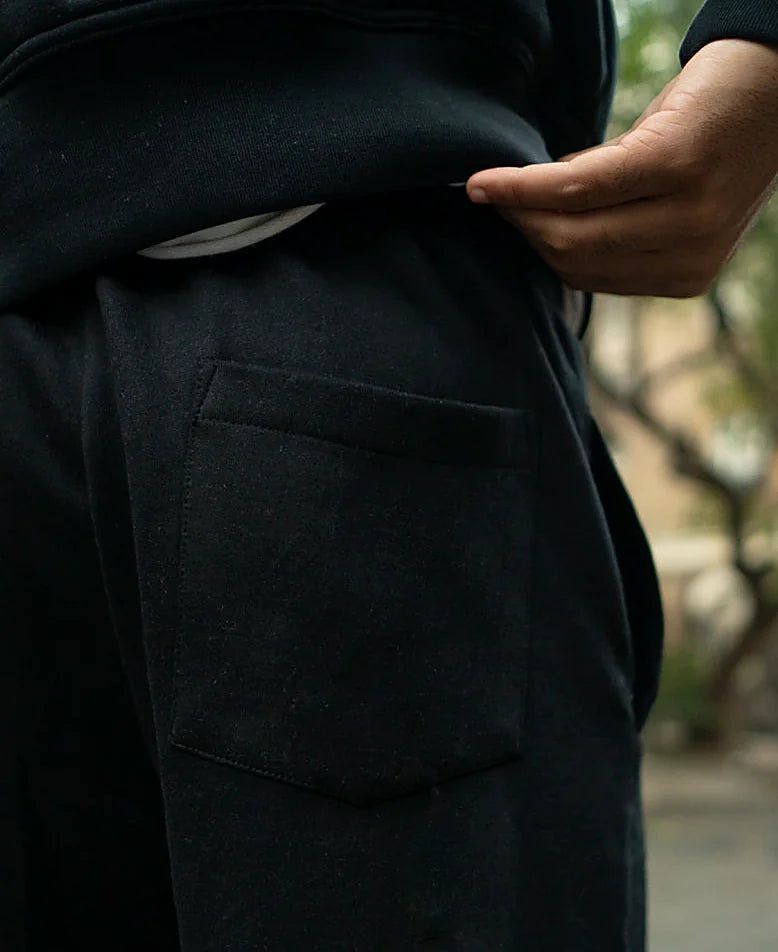 Black Printed Baggy Trackpant