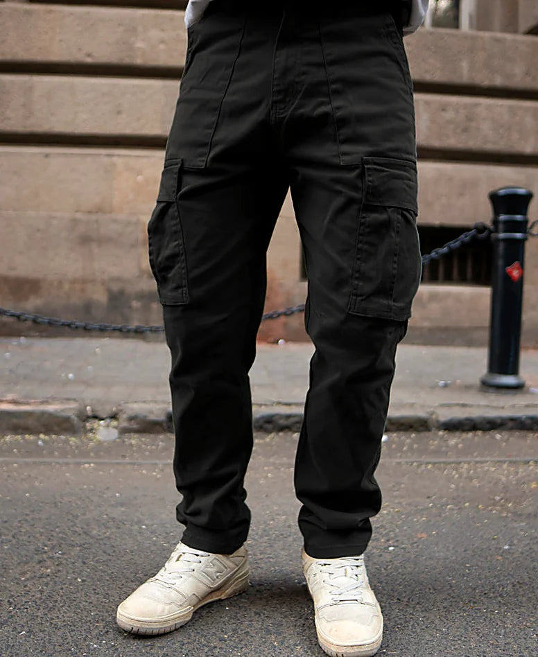 Pants in black, regular fit