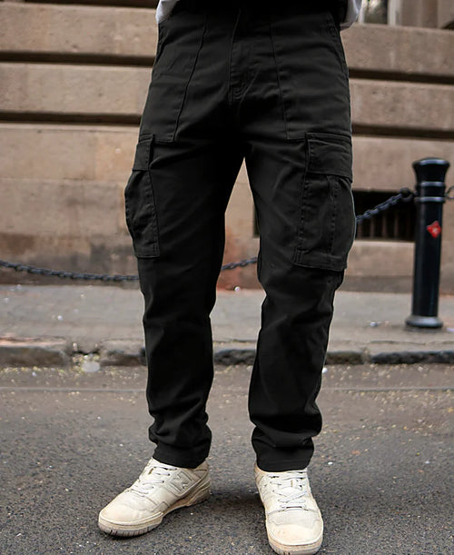 Pants in black, regular fit