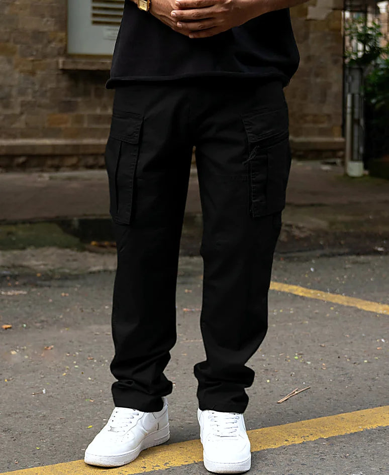 Black pants with a regular leg