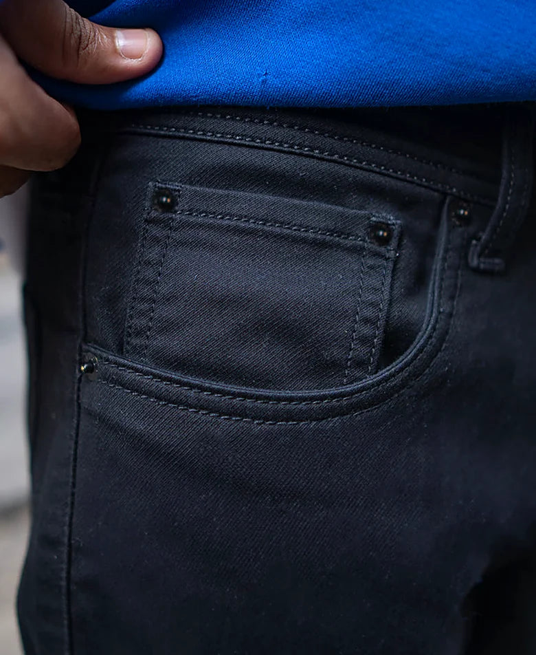 Black jeans with a regular leg