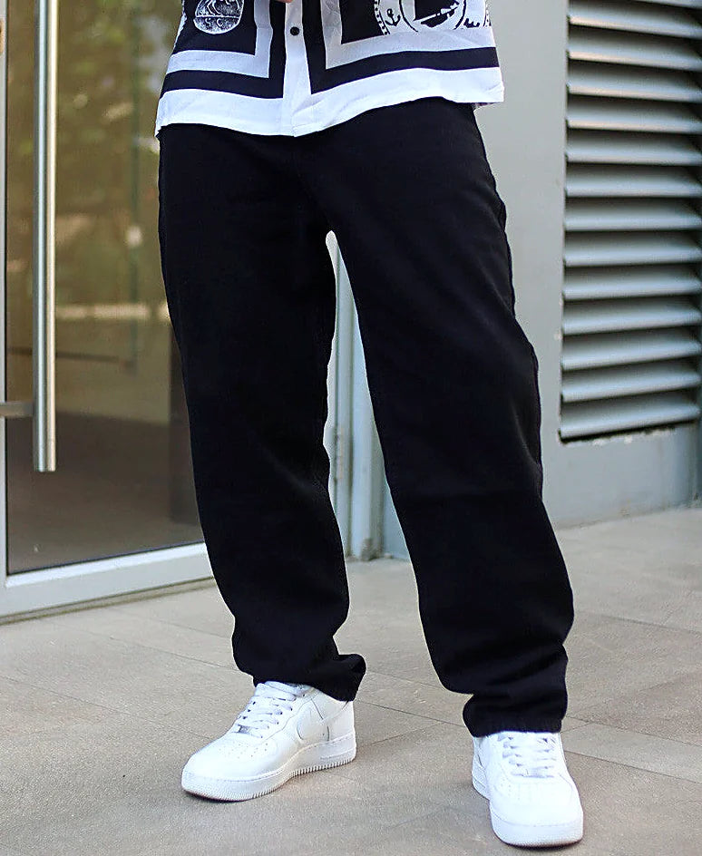 Black baggy jeans for men