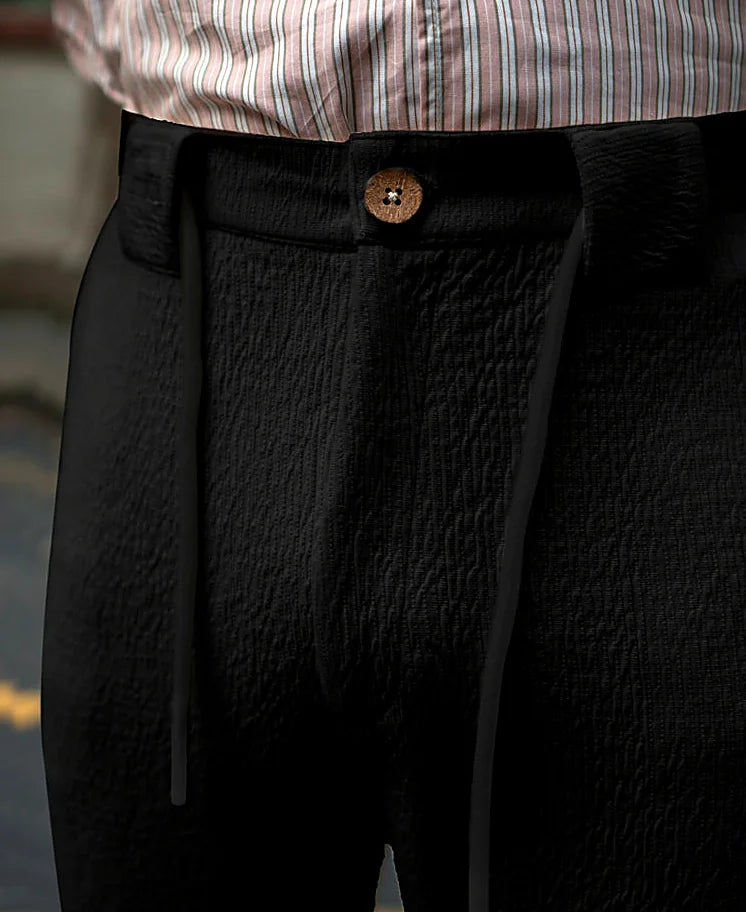 Black pants with a regular leg