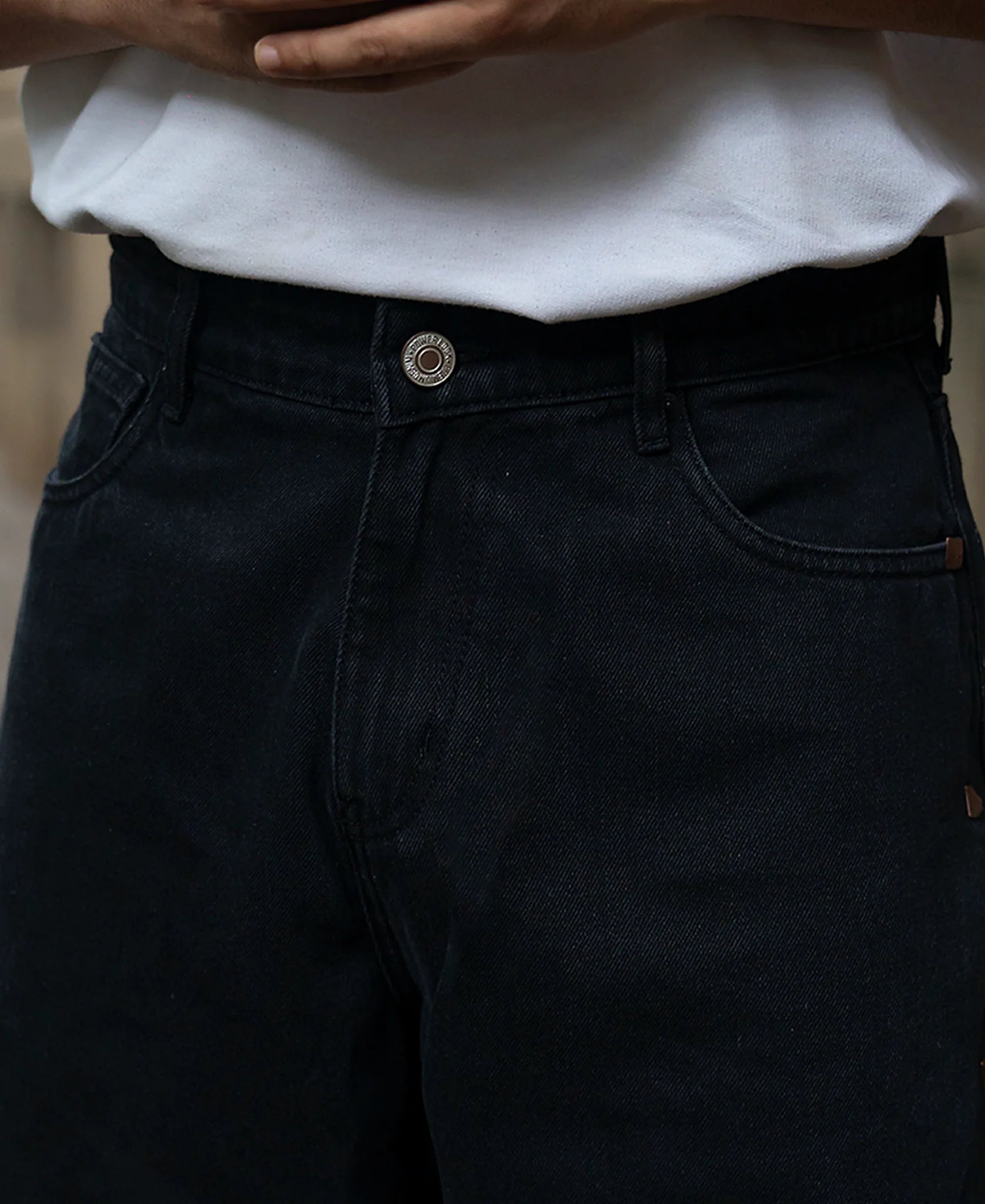Black baggy jeans for men