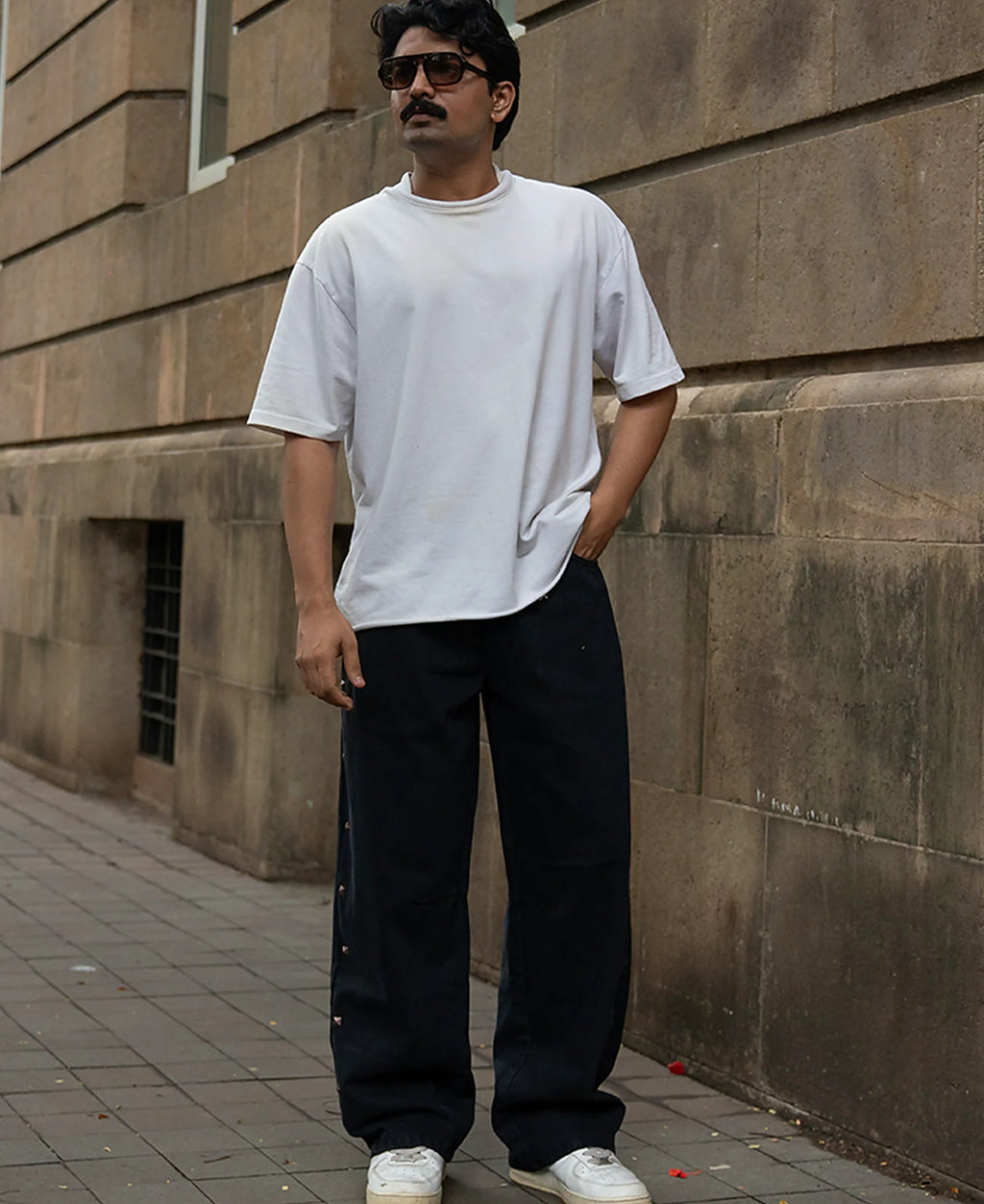 Black Studded Baggy Jeans