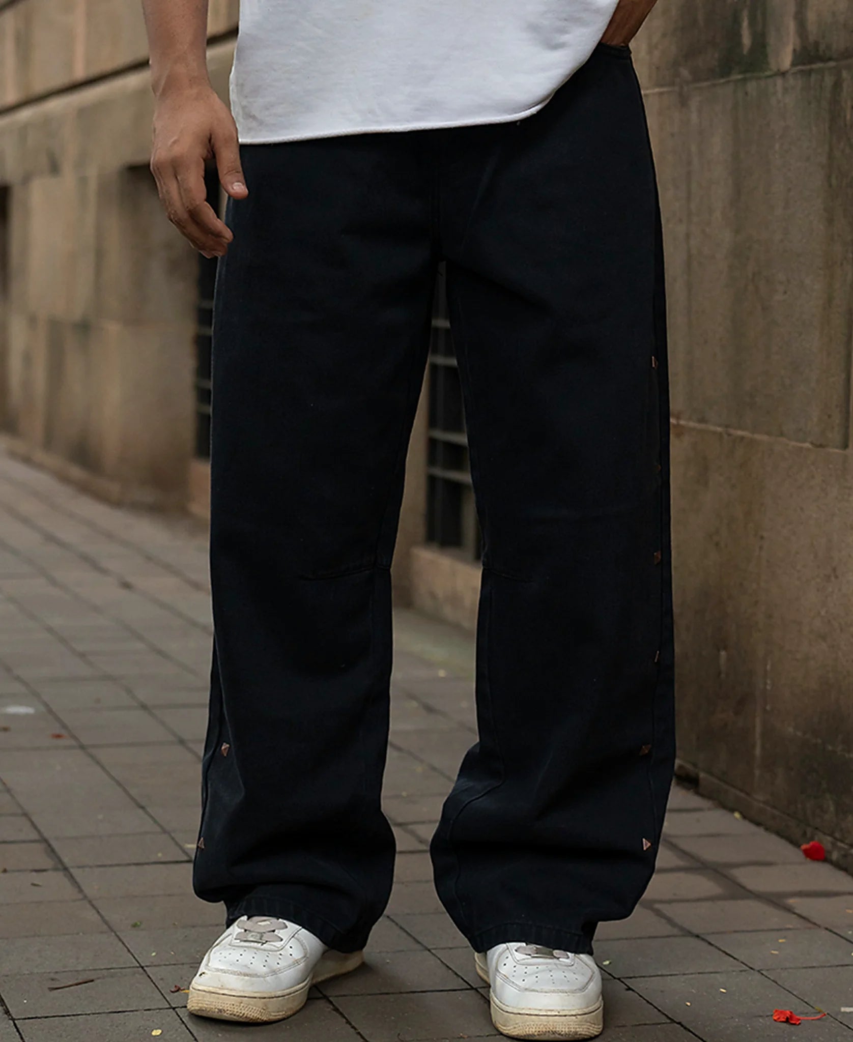 Black Studded Baggy Jeans