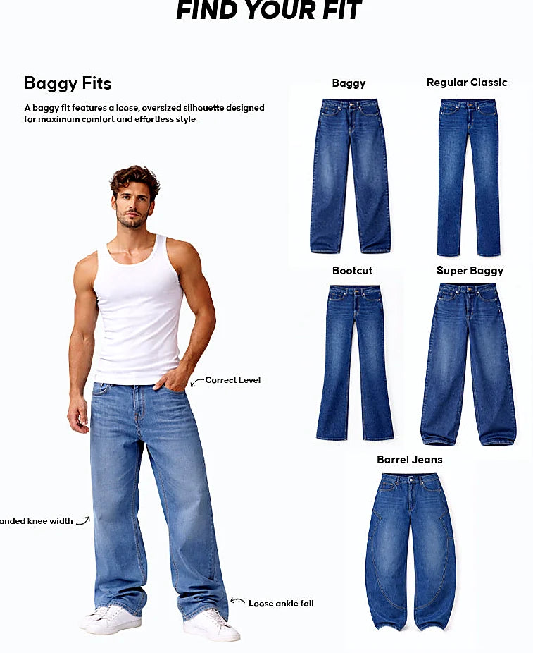 Blue Baggy Ripped Jeans