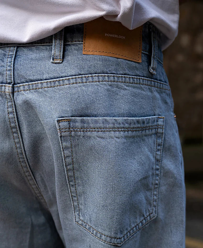 Blue baggy jeans in cotton