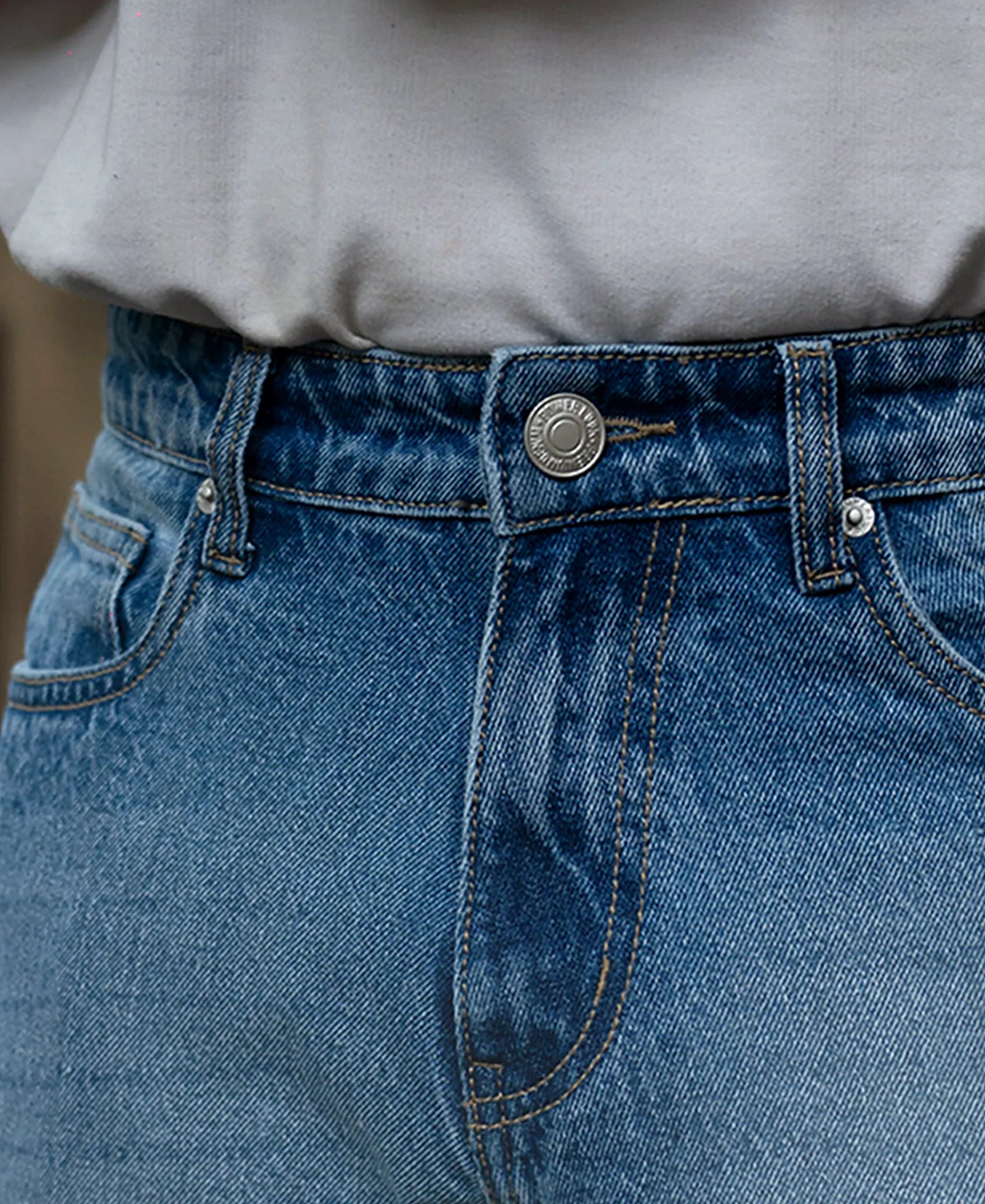 Blue Sigil Print Baggy Jeans