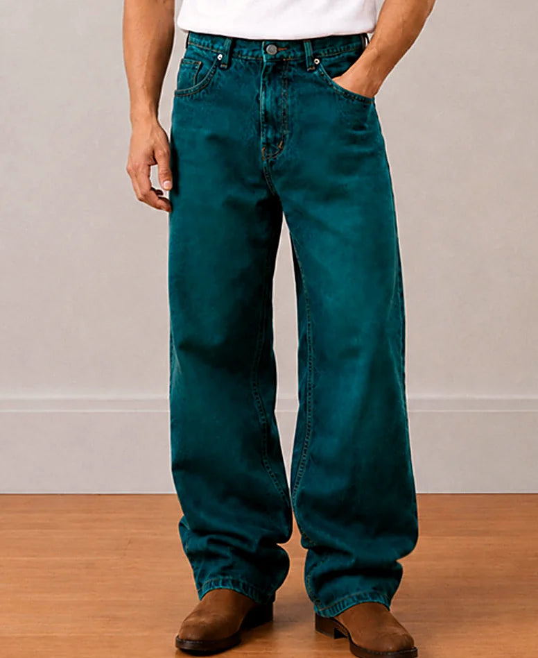 Blue baggy jeans for men