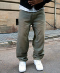 Blue jeans with a baggy leg