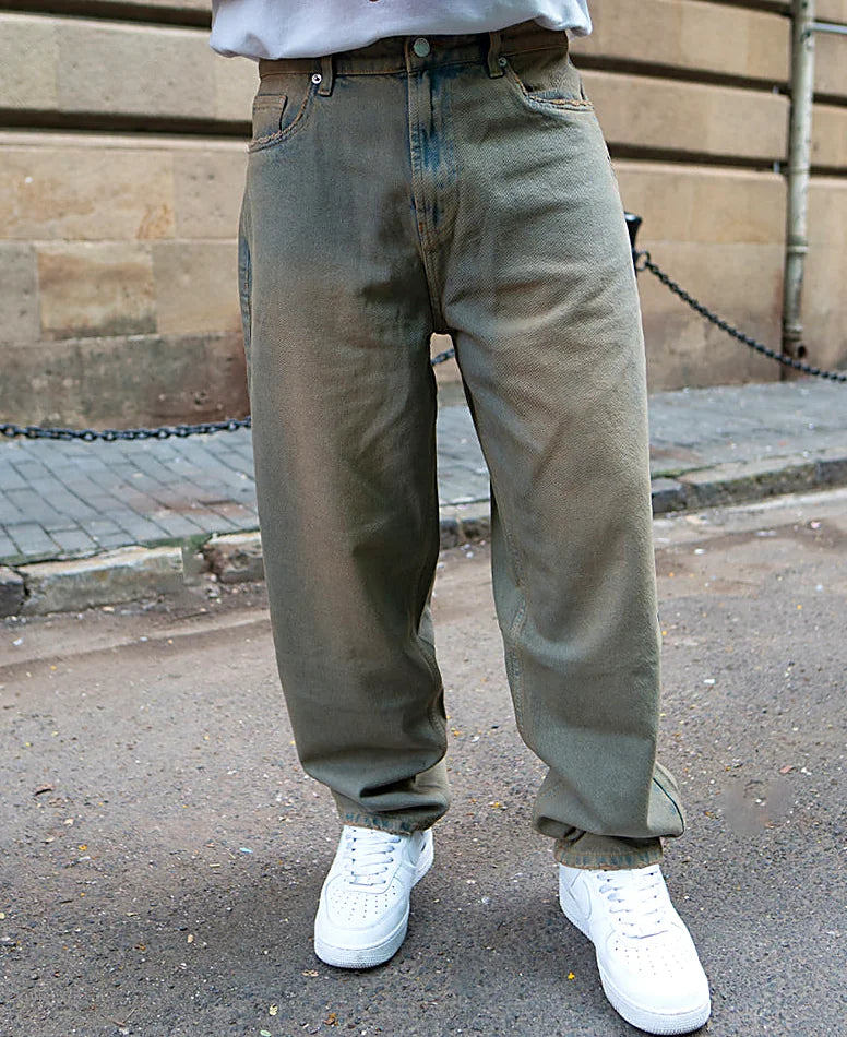 Blue baggy jeans in cotton
