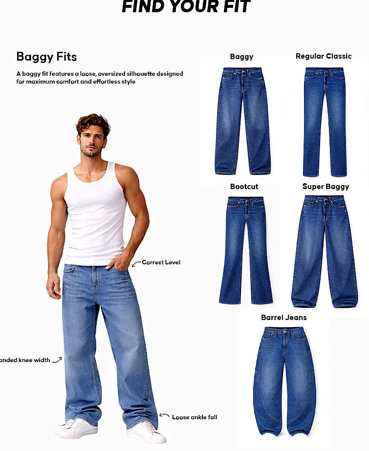 Blue Washed Baggy Jeans