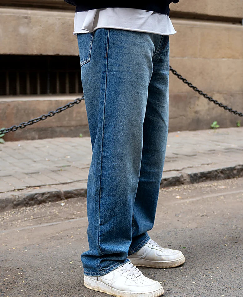 Blue baggy jeans for men