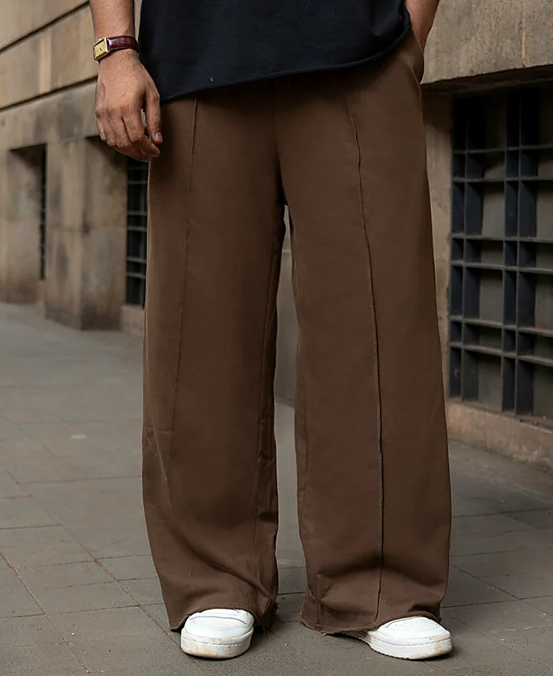 Brown baggy pants for men