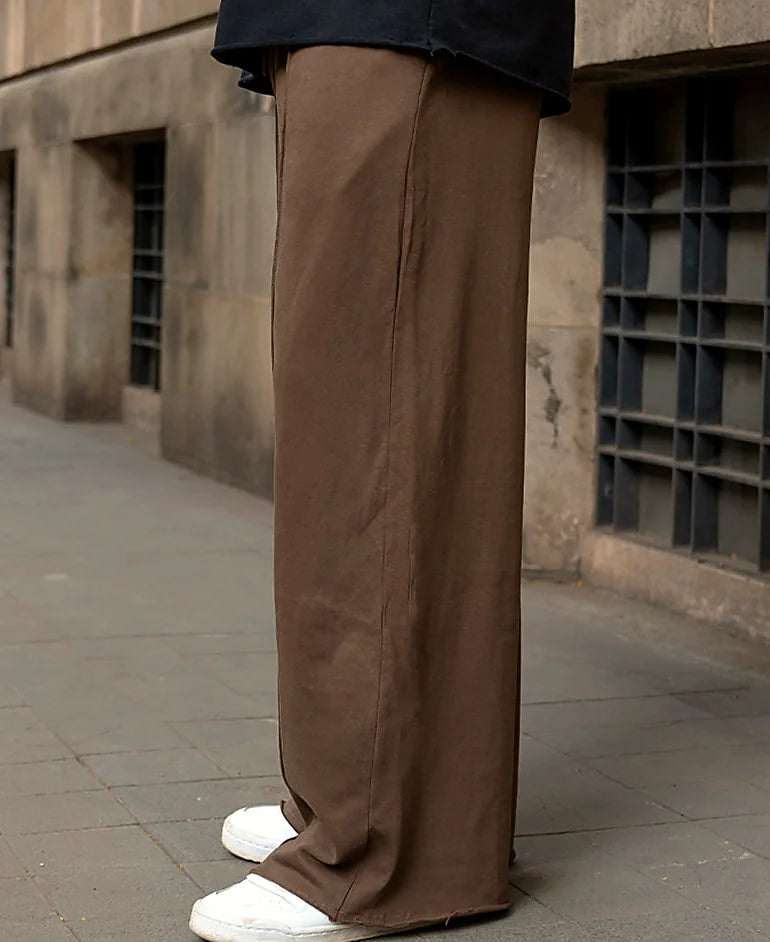 Brown baggy pants in cotton