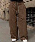 Brown pants with a baggy leg