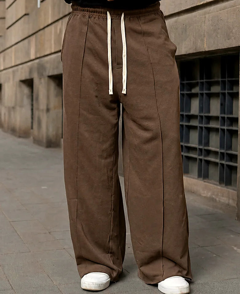 Brown pants with a baggy leg