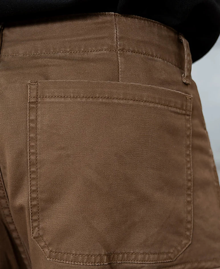 Brown Overdyed Cotton Cargo Pants