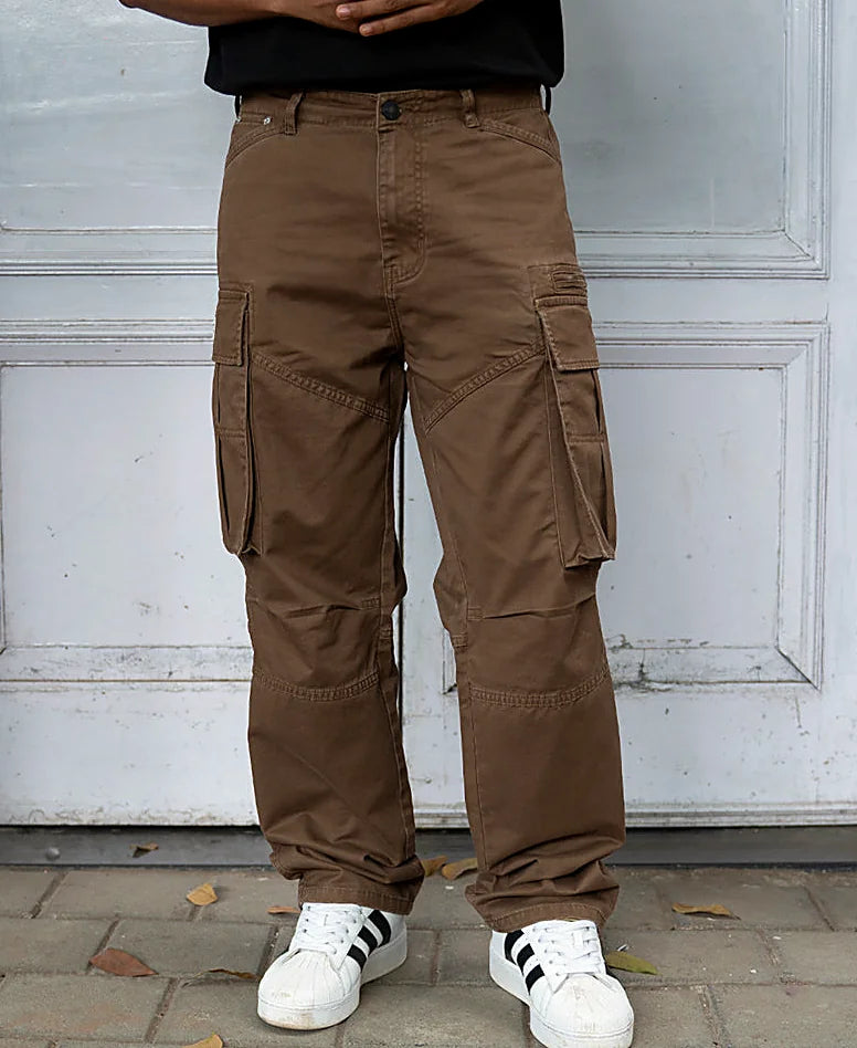 Relaxed pants for men in brown