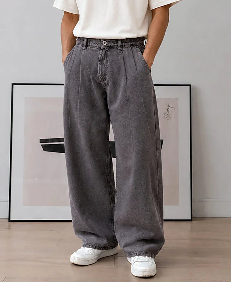 Jeans in brown, barrel fit