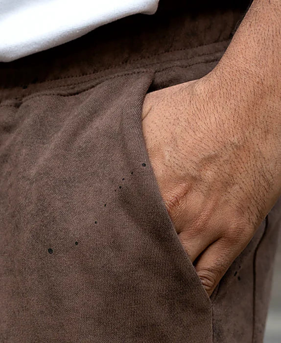 Brown Printed Baggy Fit Trackpant